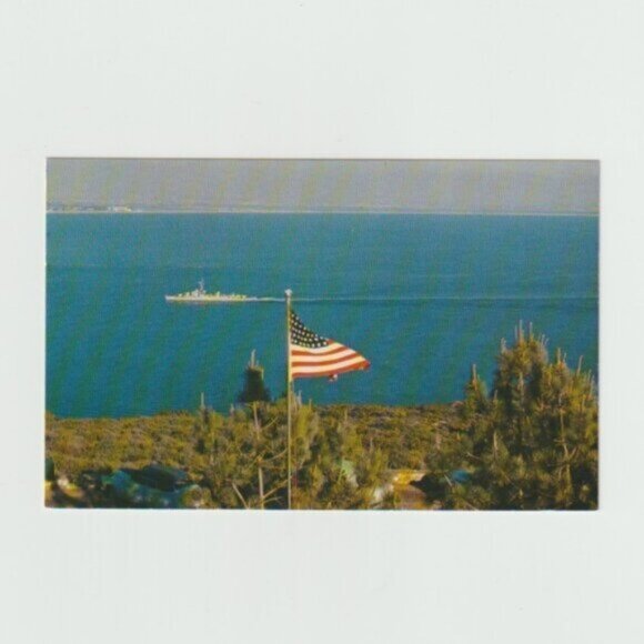 US Navy Ship Pacific Ocean CA Chrome Postcard Columbia Wholesale Supply Unused - Picture 1 of 2